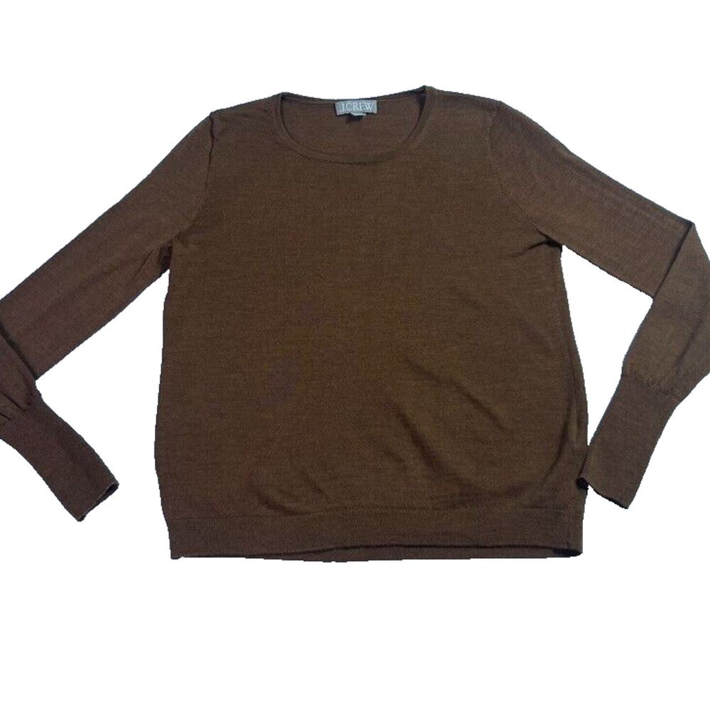 J. Crew Sweater Womens XS Green Merino Wool Long Sleeve Pullover Lightweight Vtg